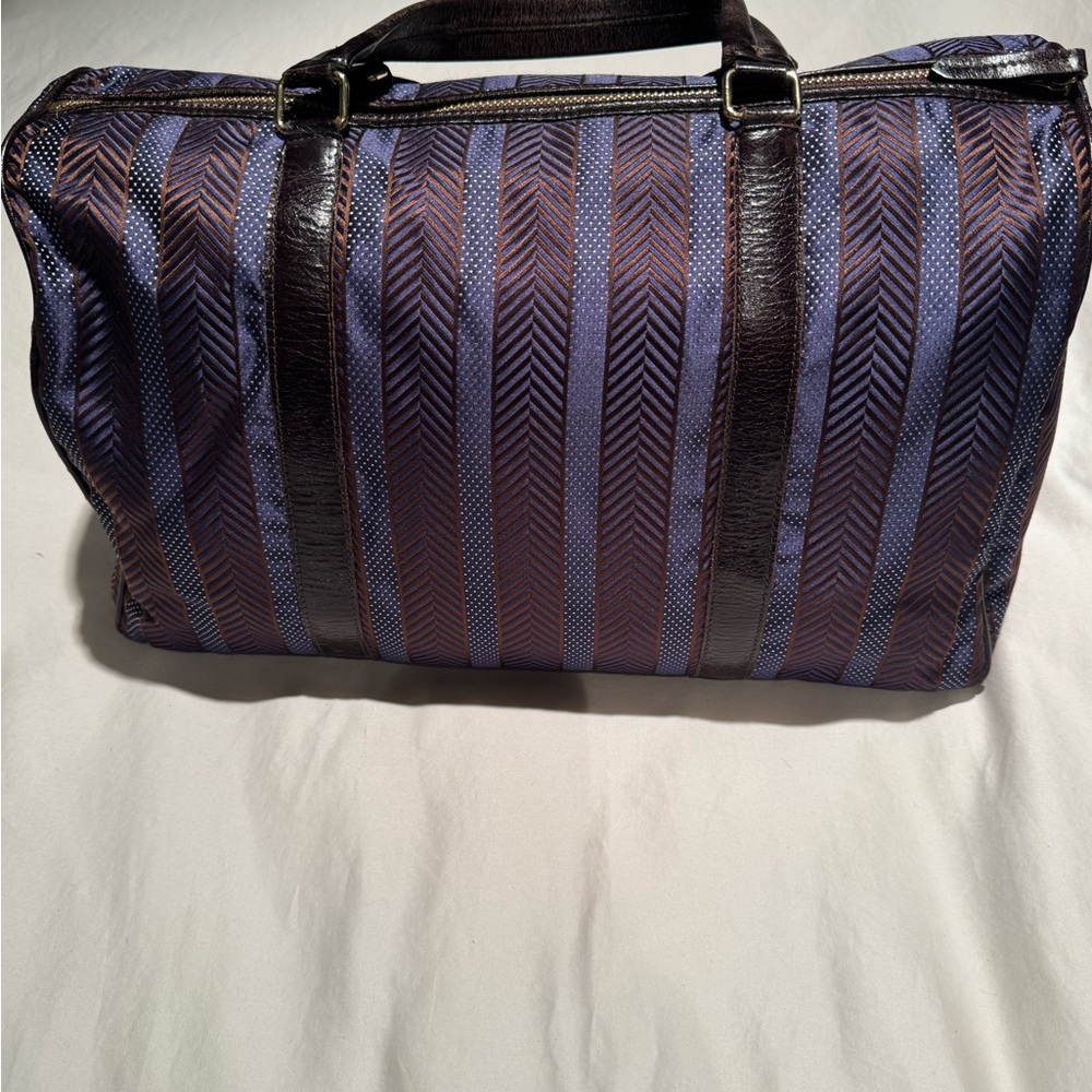Vintage Lanvin silk and leather handbag